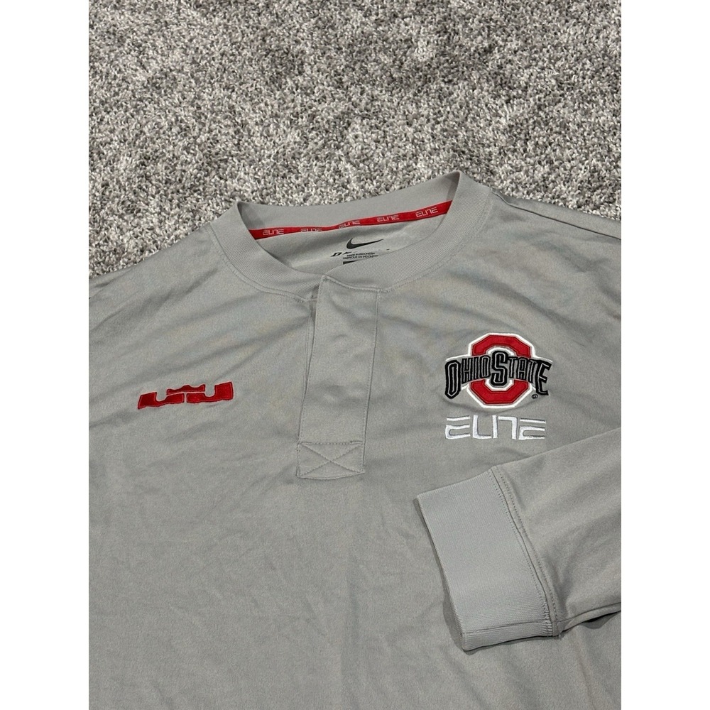 EUC Nike Men's LeBron James Ohio State Buckeyes Elite Henley Shirt Size Small